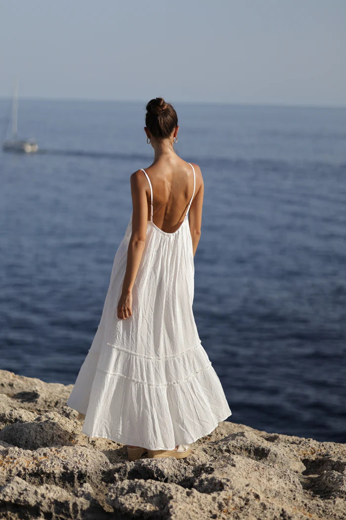 Vestido tirantes largo blanco Luna Llena