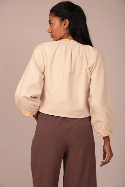 Chaqueta corta bordado estampado Luna Llena