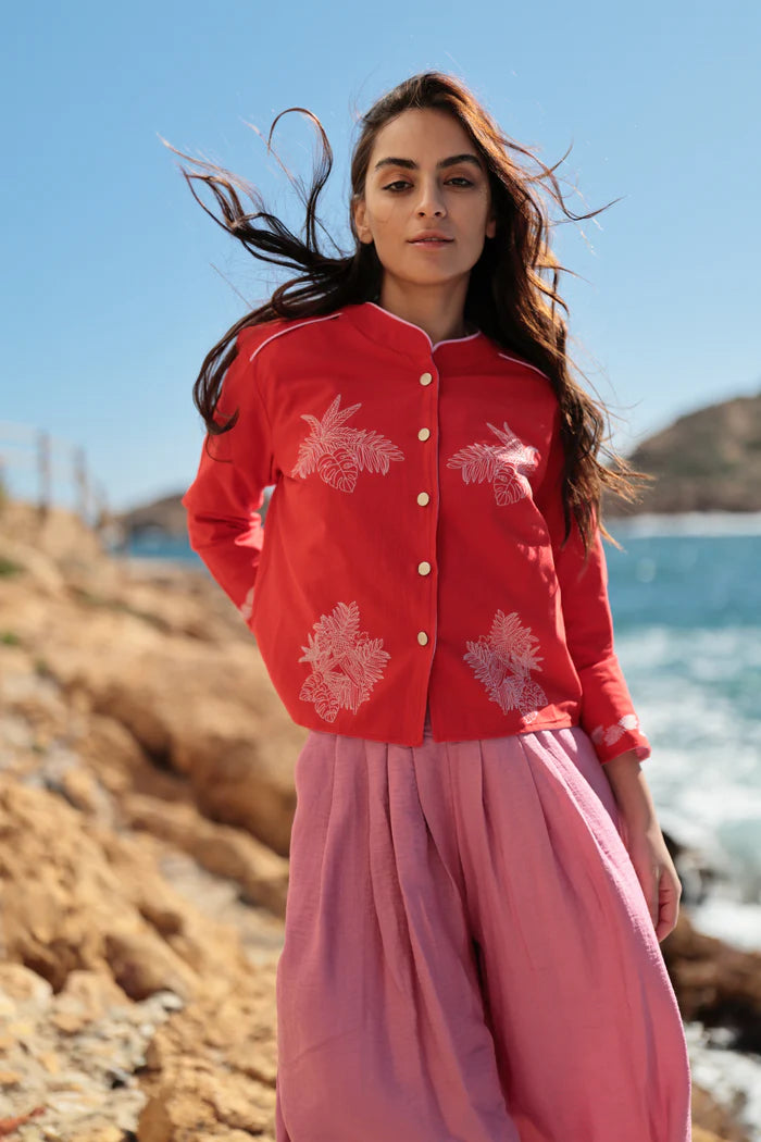 Chaqueta roja algodón Luna Llena