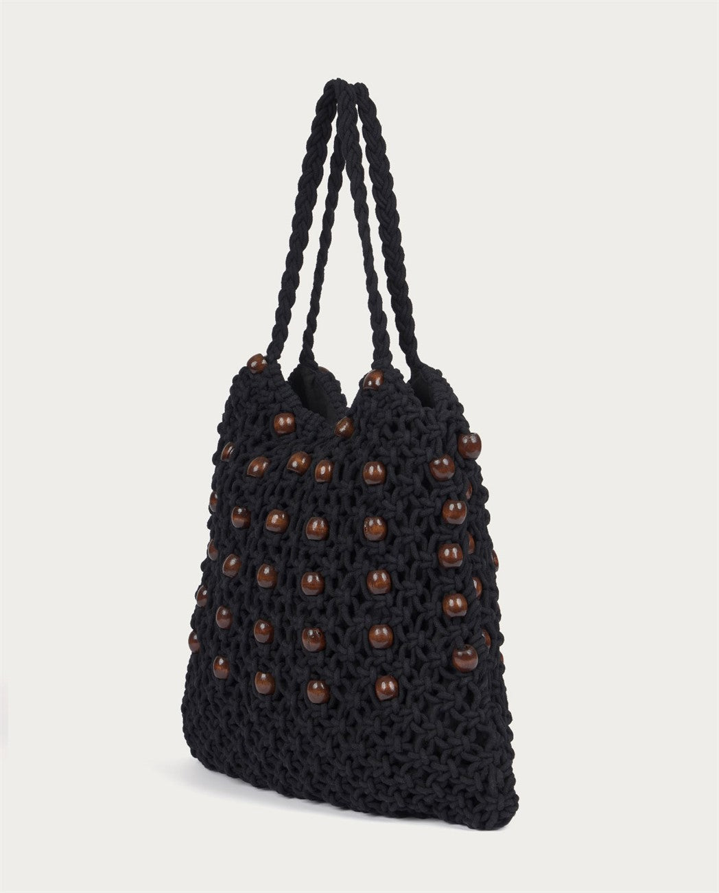 Bolso tejido a mano negro Surkana