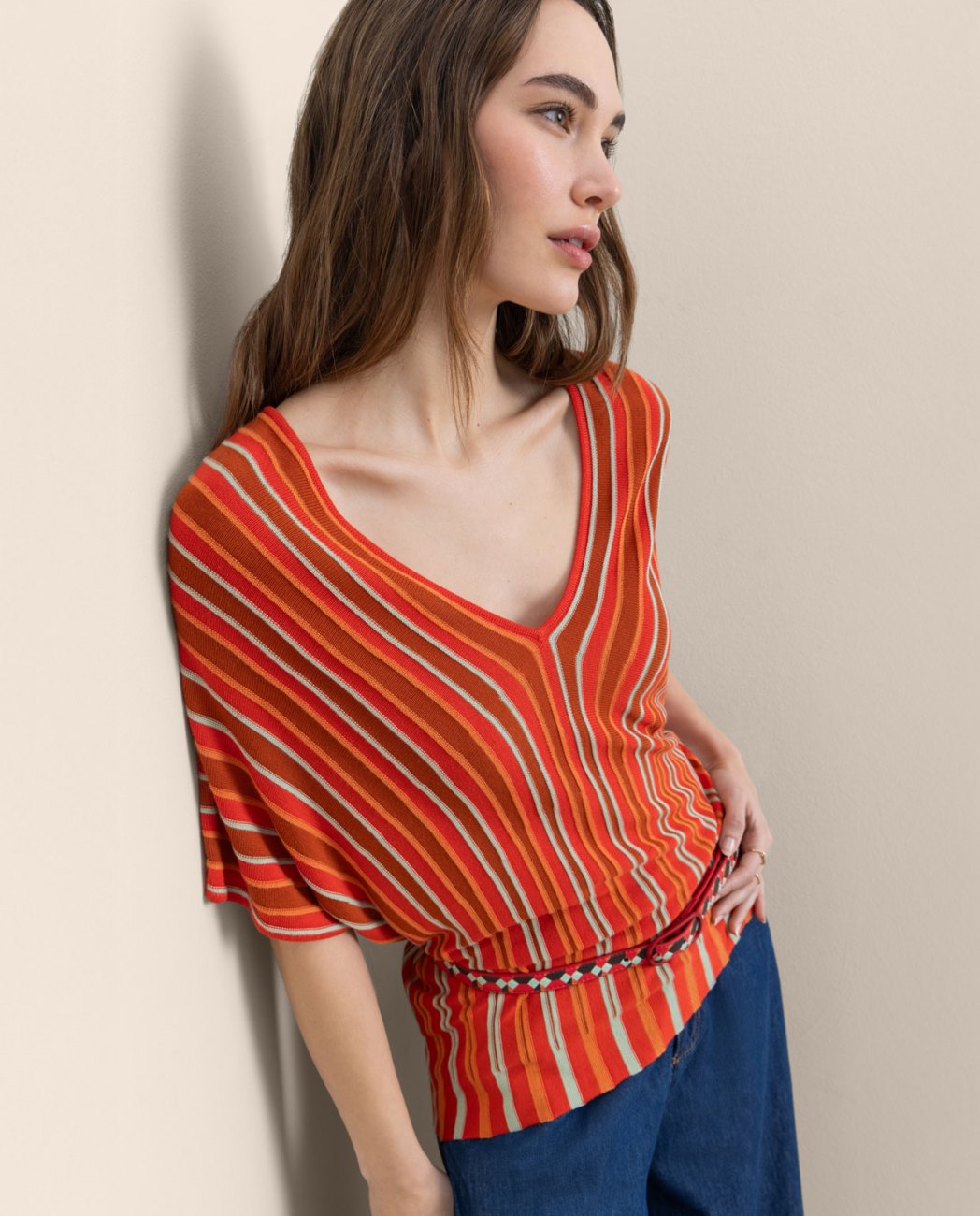 Falda midi Naranja Surkana
