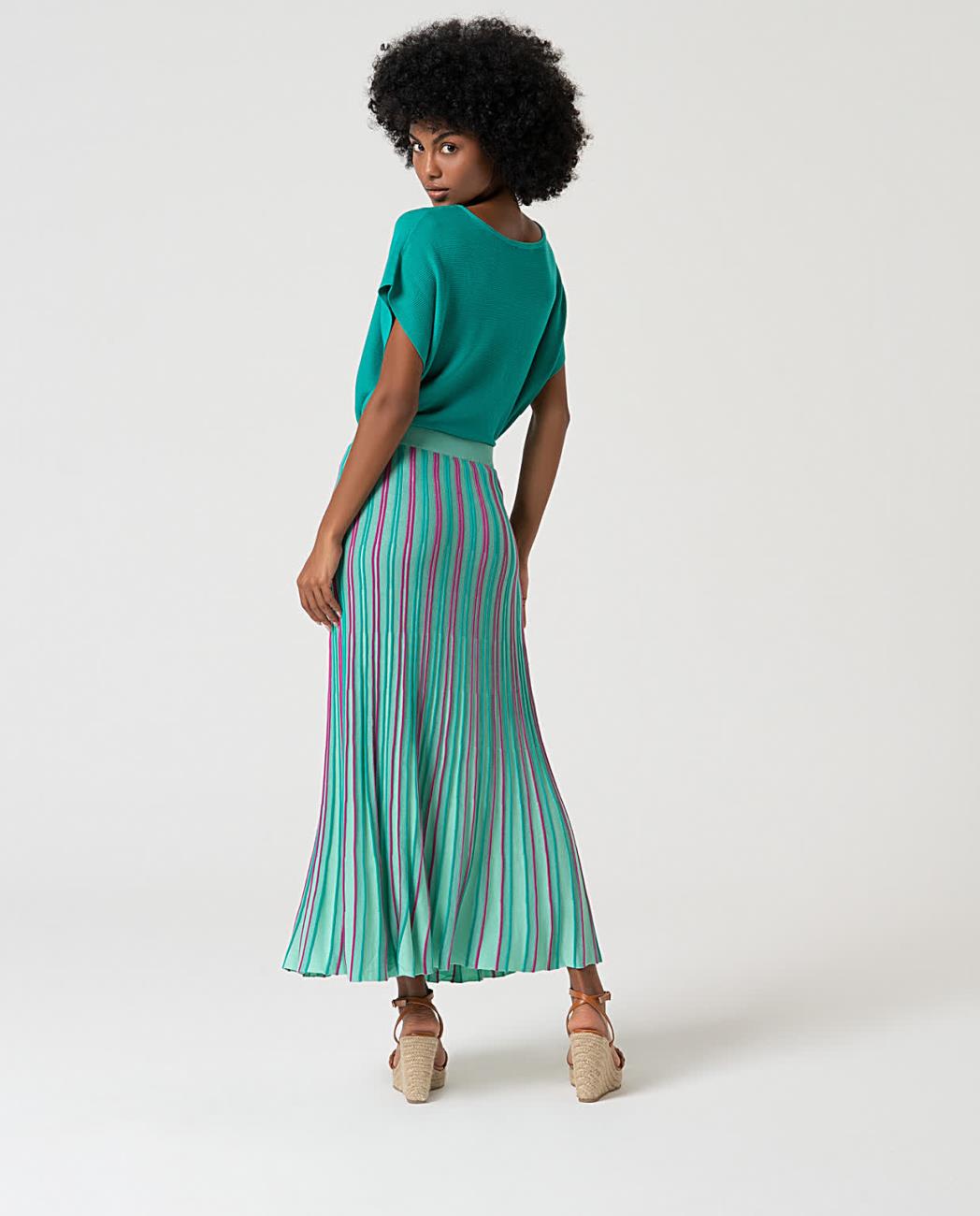 Falda midi turquesa Surkana