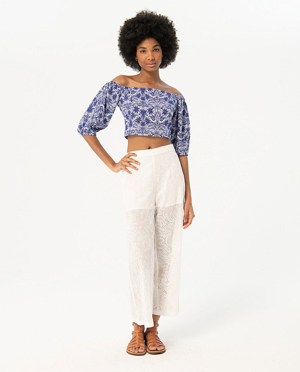 Pantalón calado blanco Surkana