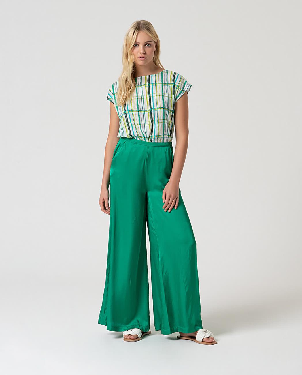 Pantalón largo acampanado Verde Billar Surkana