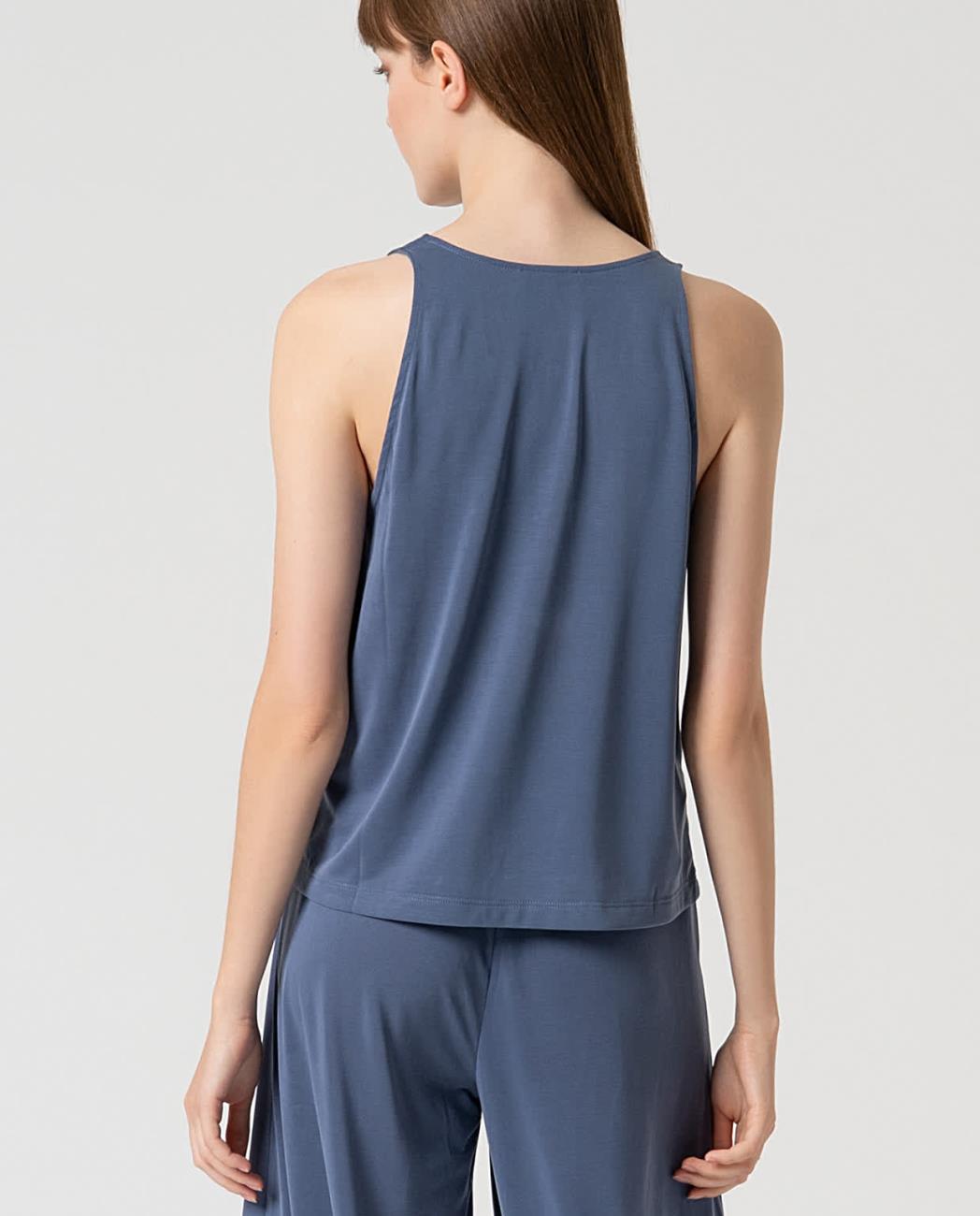 Top escote pico Azul Indigo Surkana