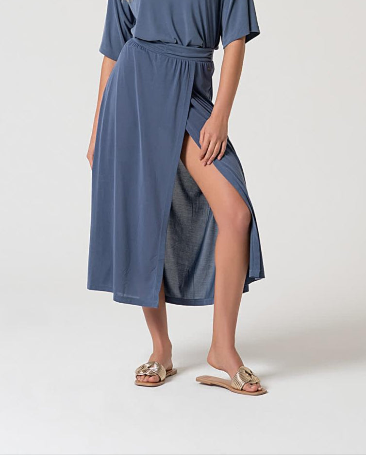 Top escote pico Azul Indigo Surkana