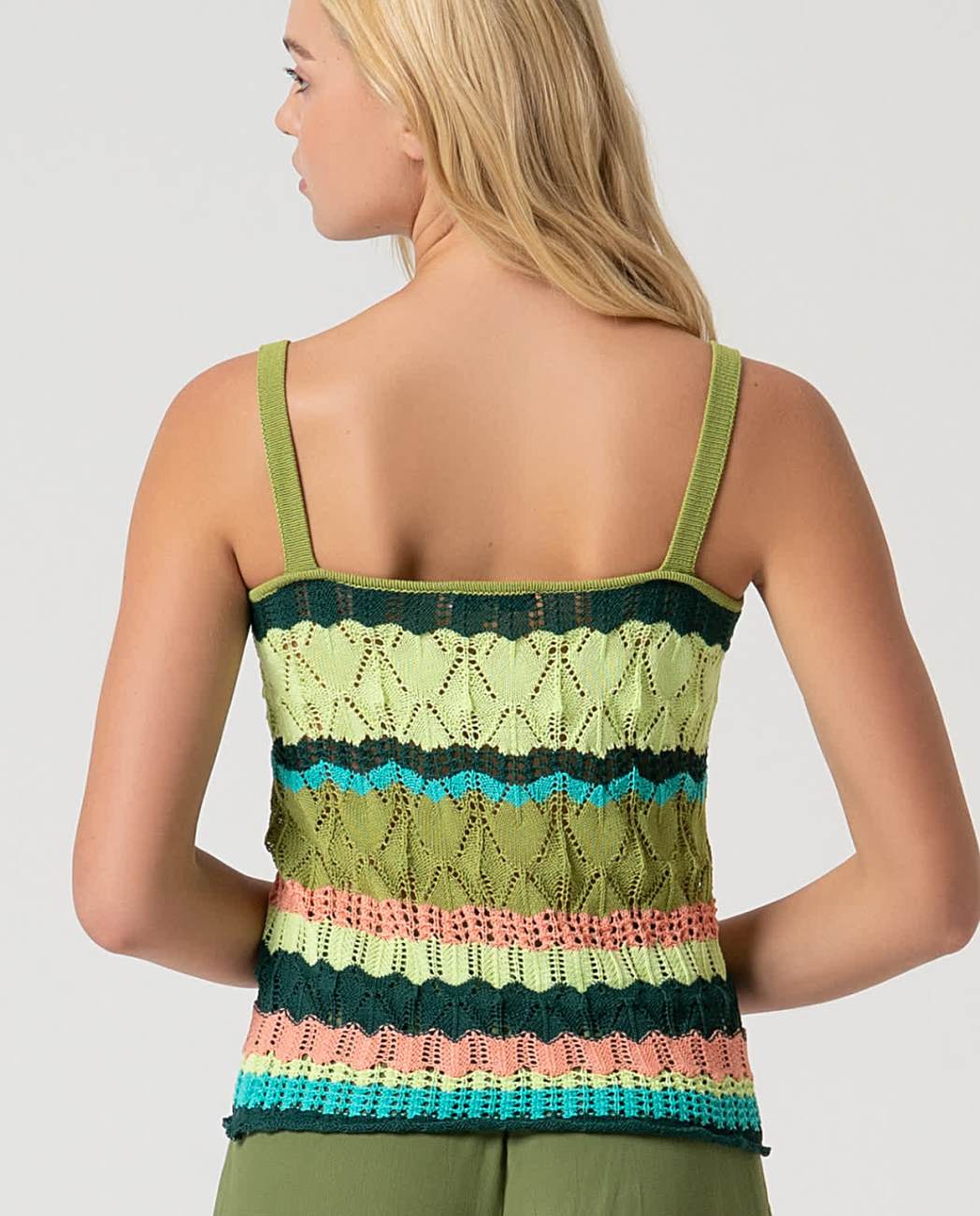 Top tirantes de crochet Verde Surkana