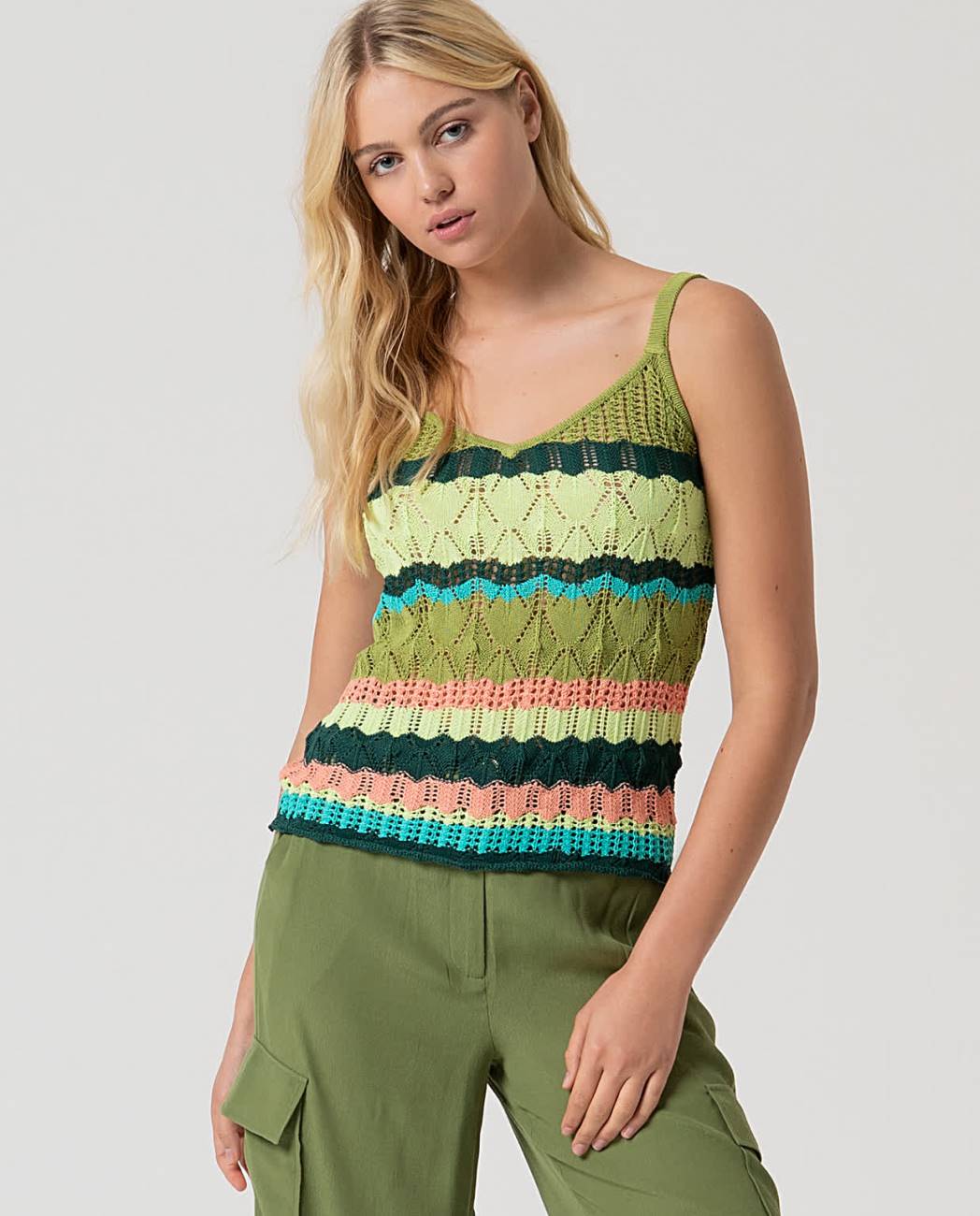 Top tirantes de crochet Verde Surkana
