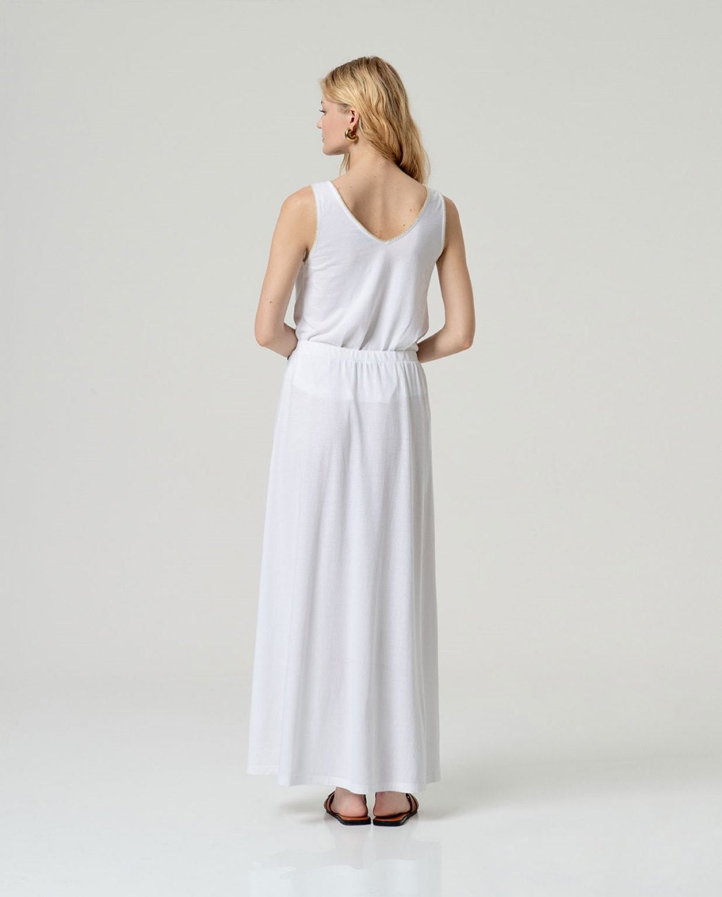 Maxi falda con abertura Blanco Surkana
