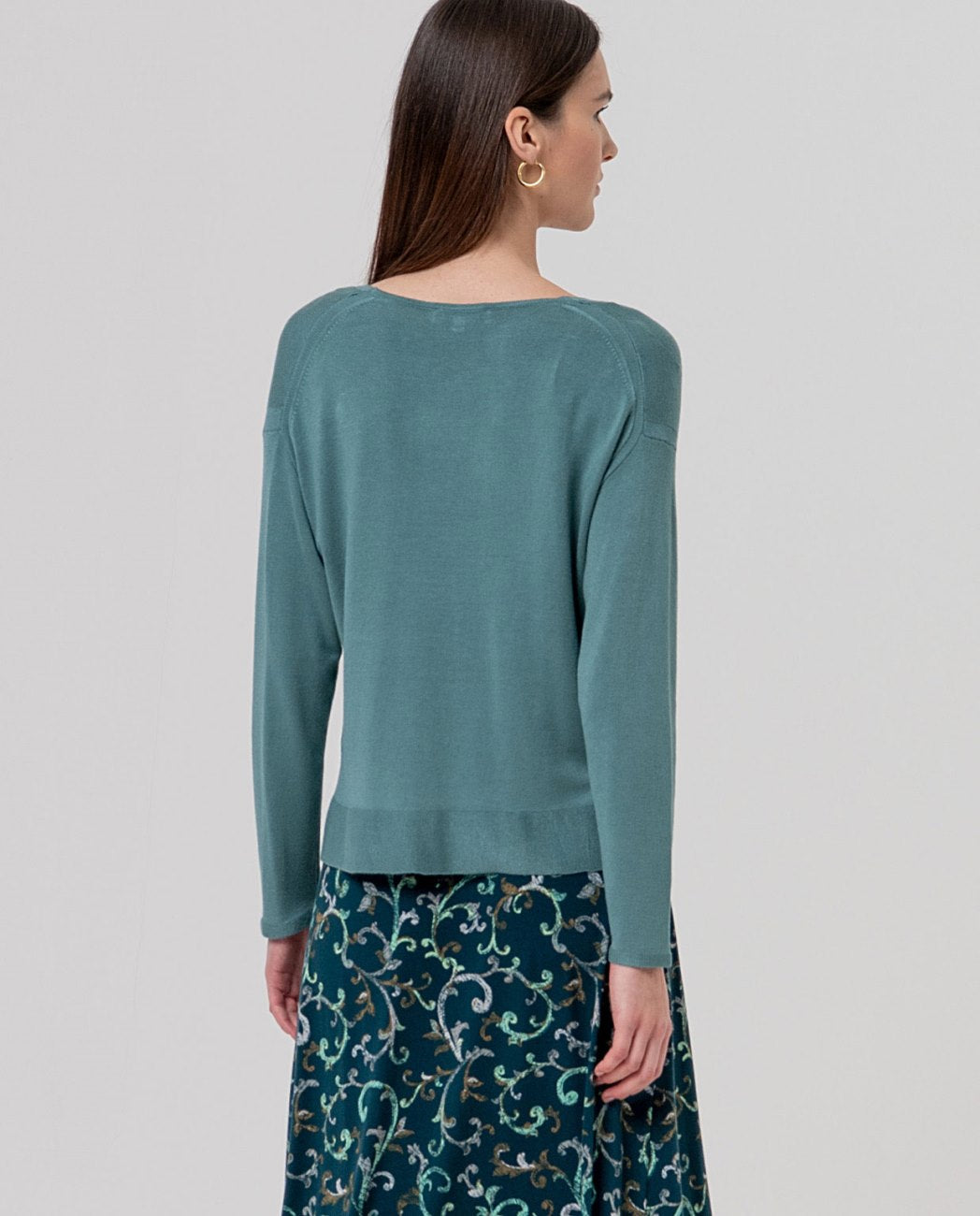 Jersey escote pico Verde Empolvado Surkana