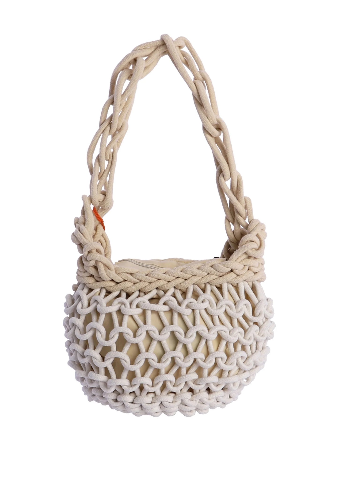 Bolso nudos beige don algodon