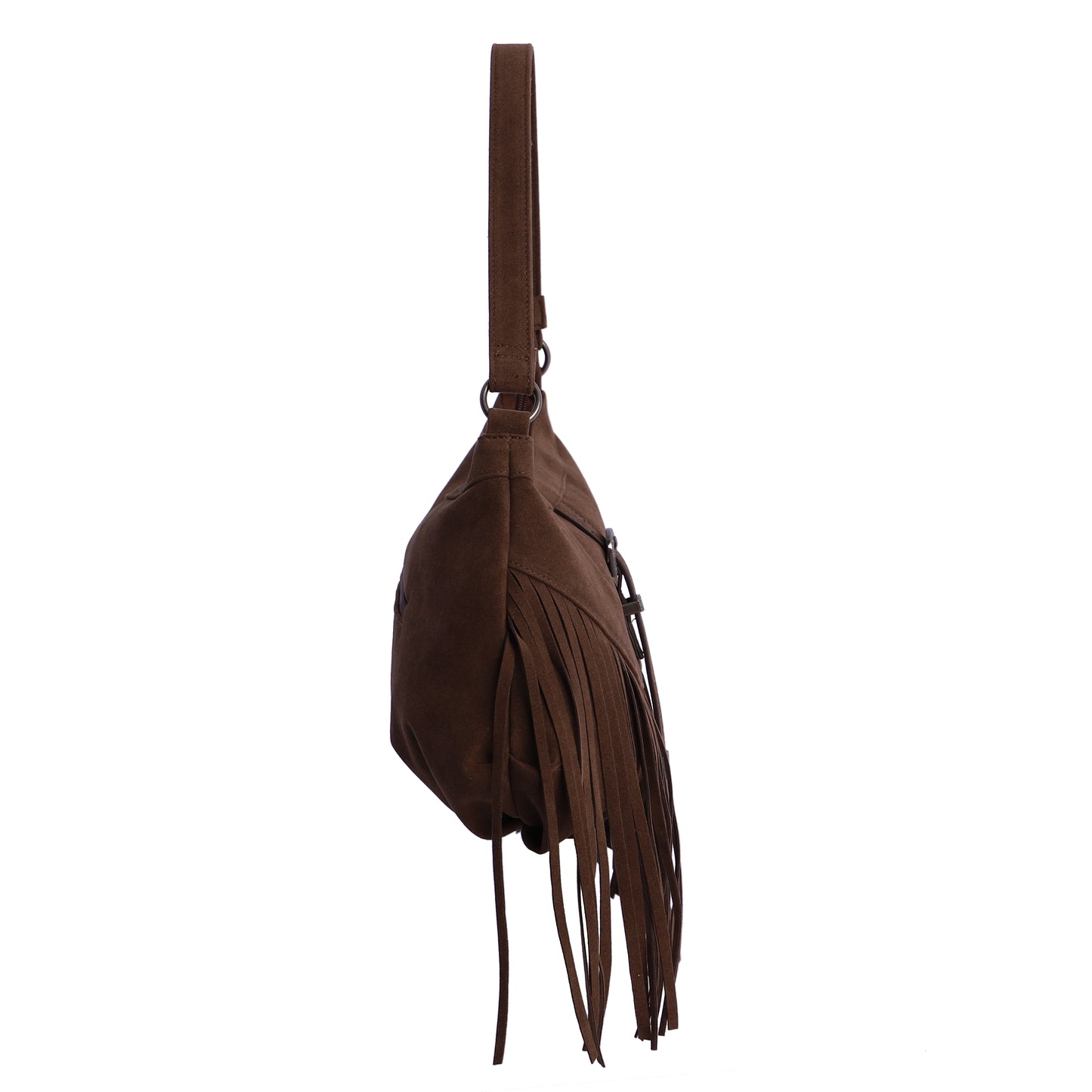 Bolso hombro flecos chocolate amichi