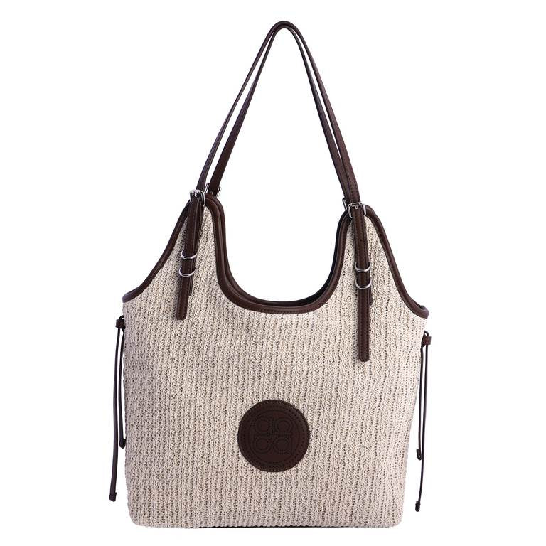 Bolso hombro beige marrón don algodon