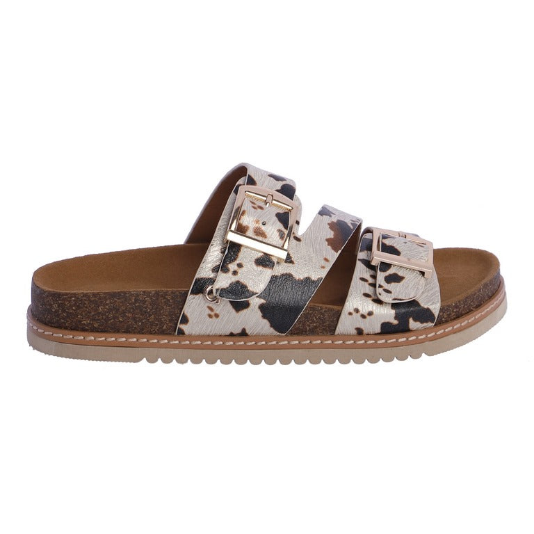 Sandalia estampado de vaca amichi