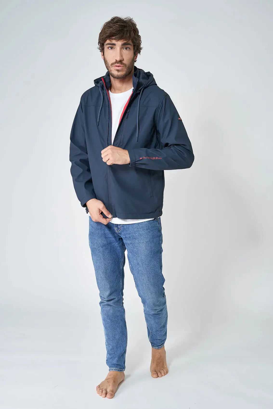 Chubasquero azul marino hombre Batela
