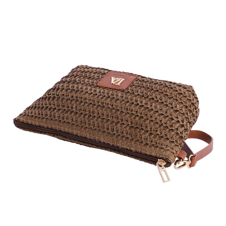 Bolso mano rafia marrón don algodon