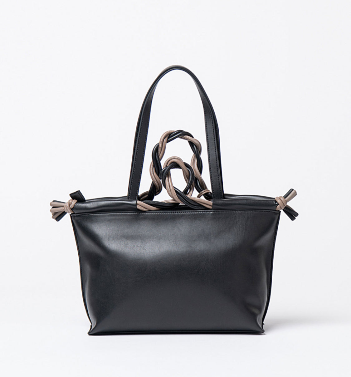 Bolso de mano con doble asa bicolor Negro Surkana