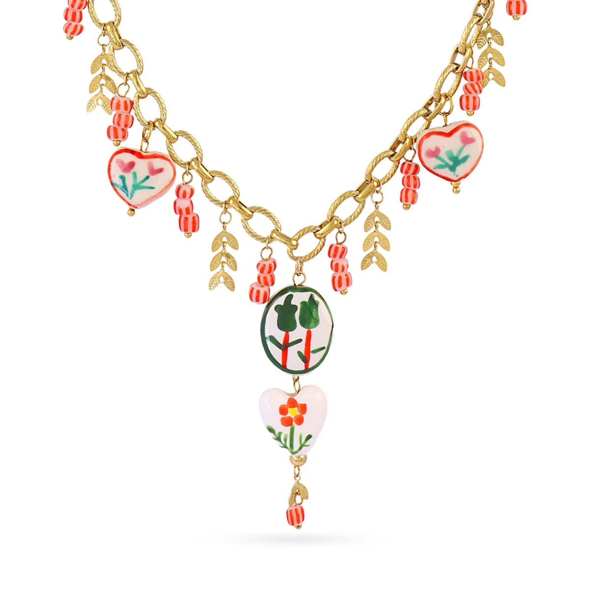 Collar Trencadis cadena flores multicolor