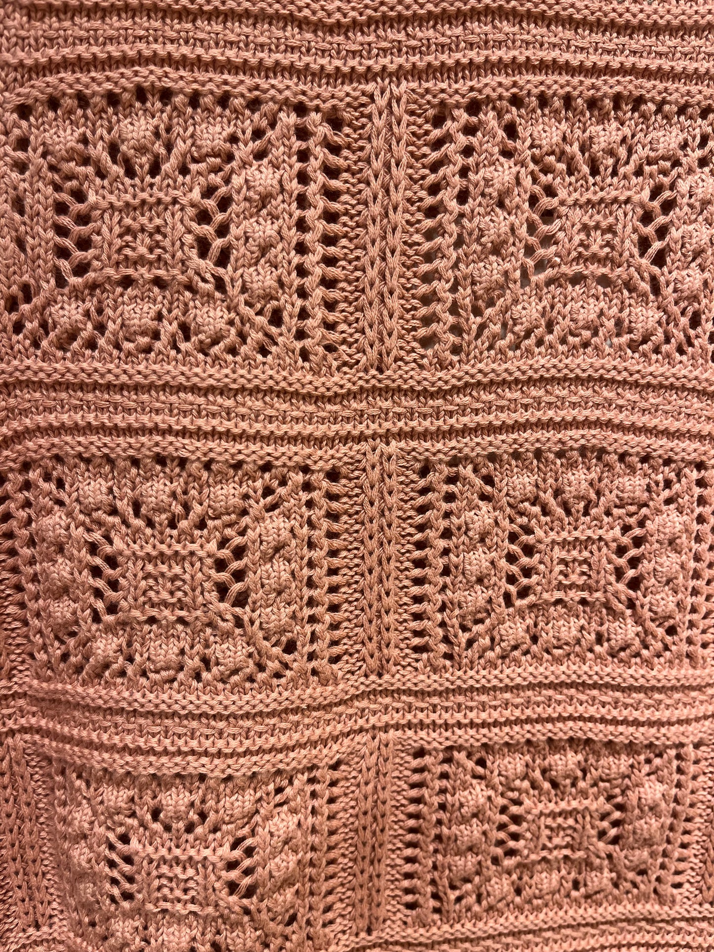 Chaleco punto crochet rosa Luna Llena