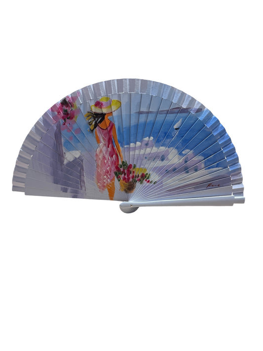 Abanico hecho a mano Santorini