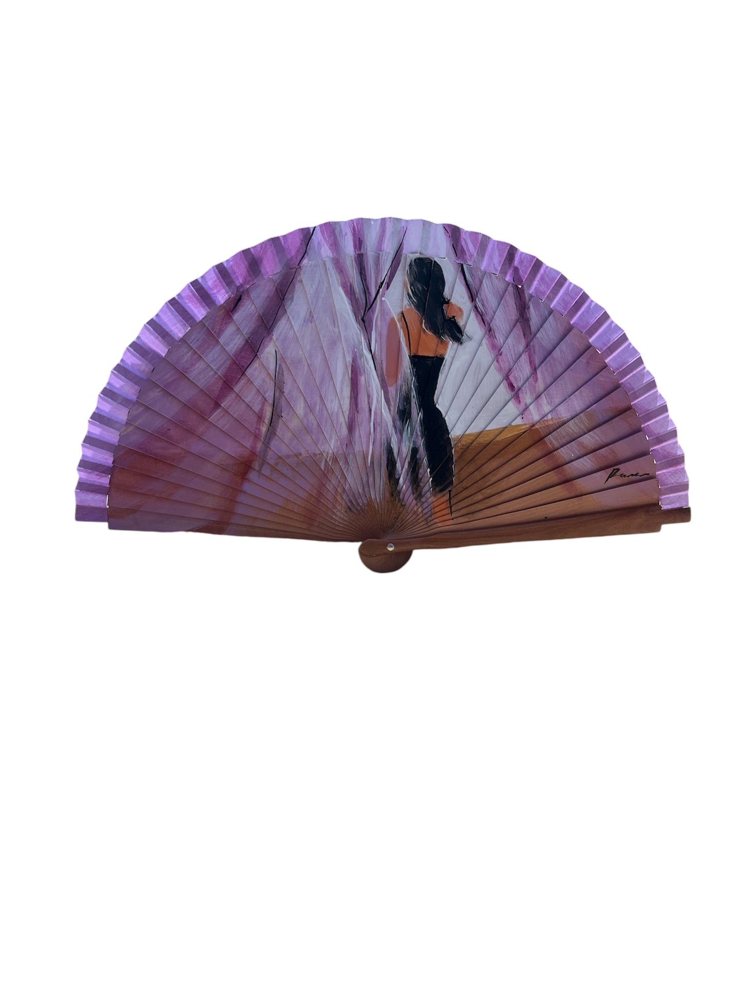 Abanico morado mujer