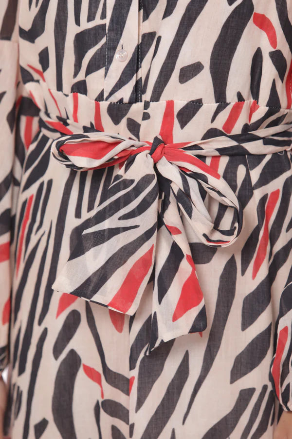 Vestido largo camisero estampado Mimi-Mua