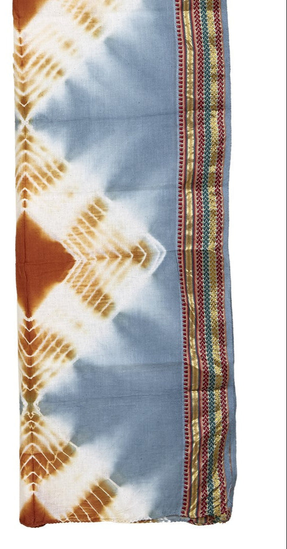 Foulard o pareo tie dye celeste