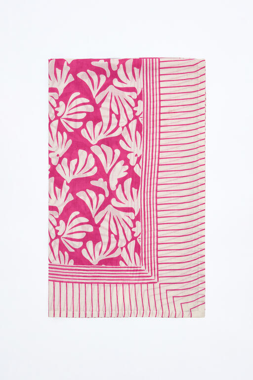 Pañuelo fular pareo algas fucsia Batela