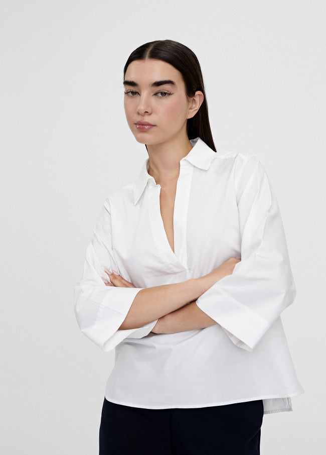 Camisa pico manga acampanada Lola Casademunt