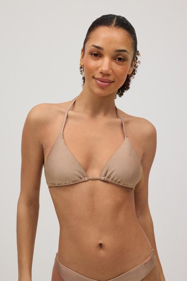 Bikini triángulo dorado acabado shiny