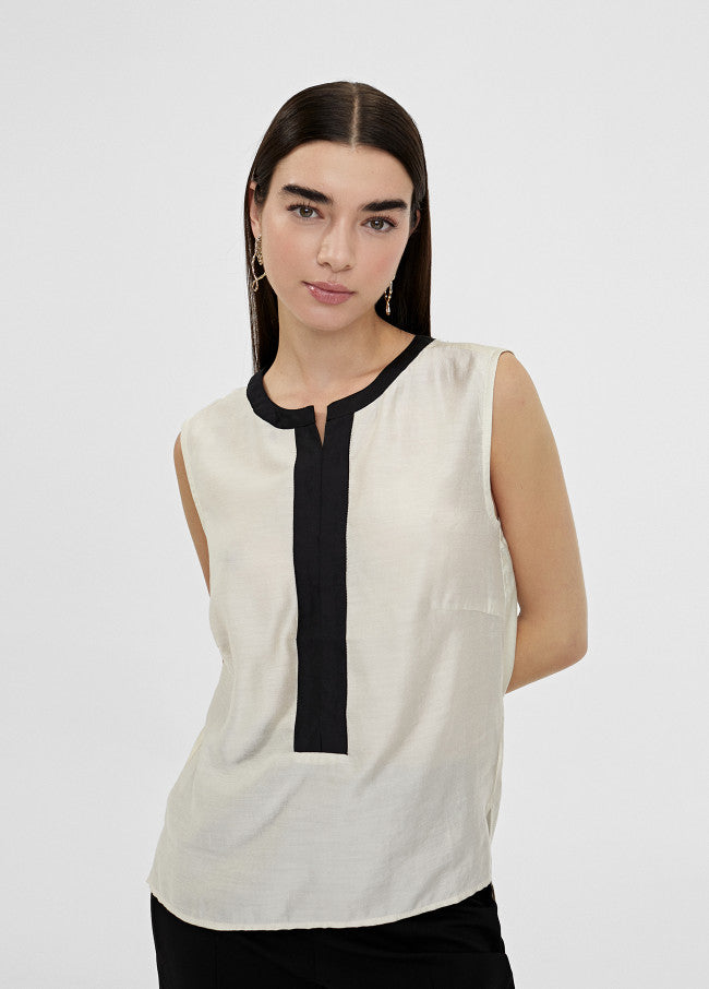 Top bicolor con aberturas Lola Casademunt
