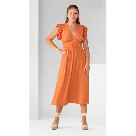 Vestido midi teja Amichi