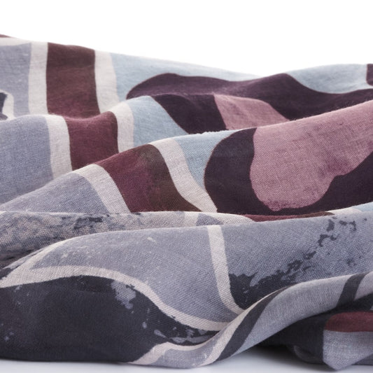 Pañuelo flores burdeos