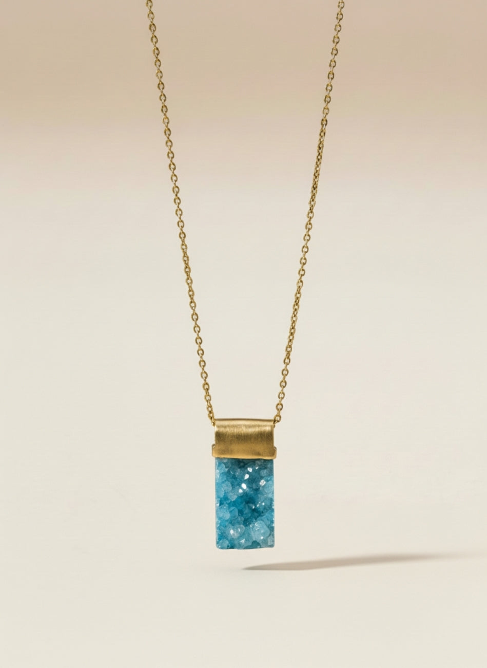 Colgante piedra drusa azul turquesa Turquesa Surkana