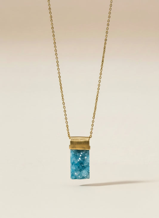 Colgante piedra drusa azul turquesa Turquesa Surkana