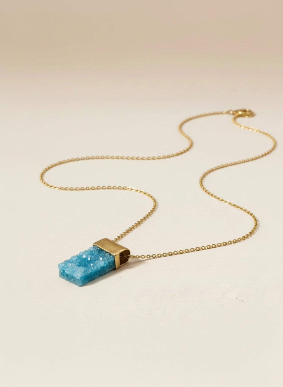 Colgante piedra drusa azul turquesa Turquesa Surkana