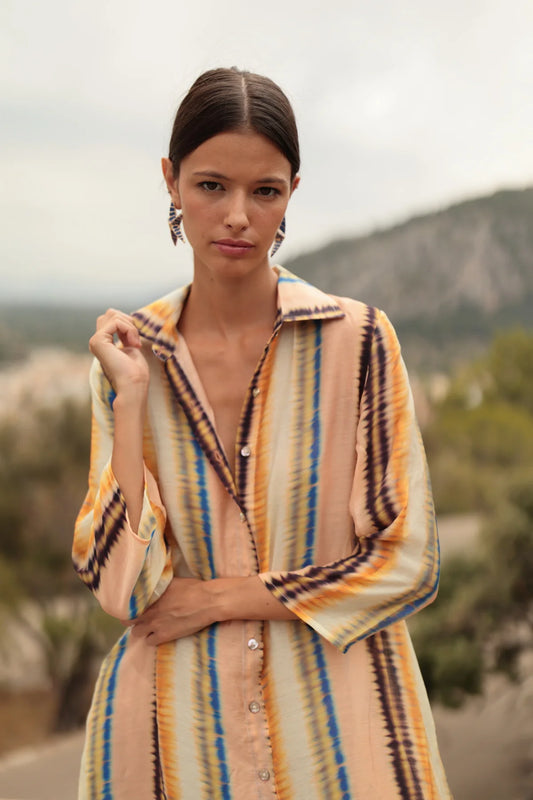 Vestido camisero kourta tie-dye Luna Llena
