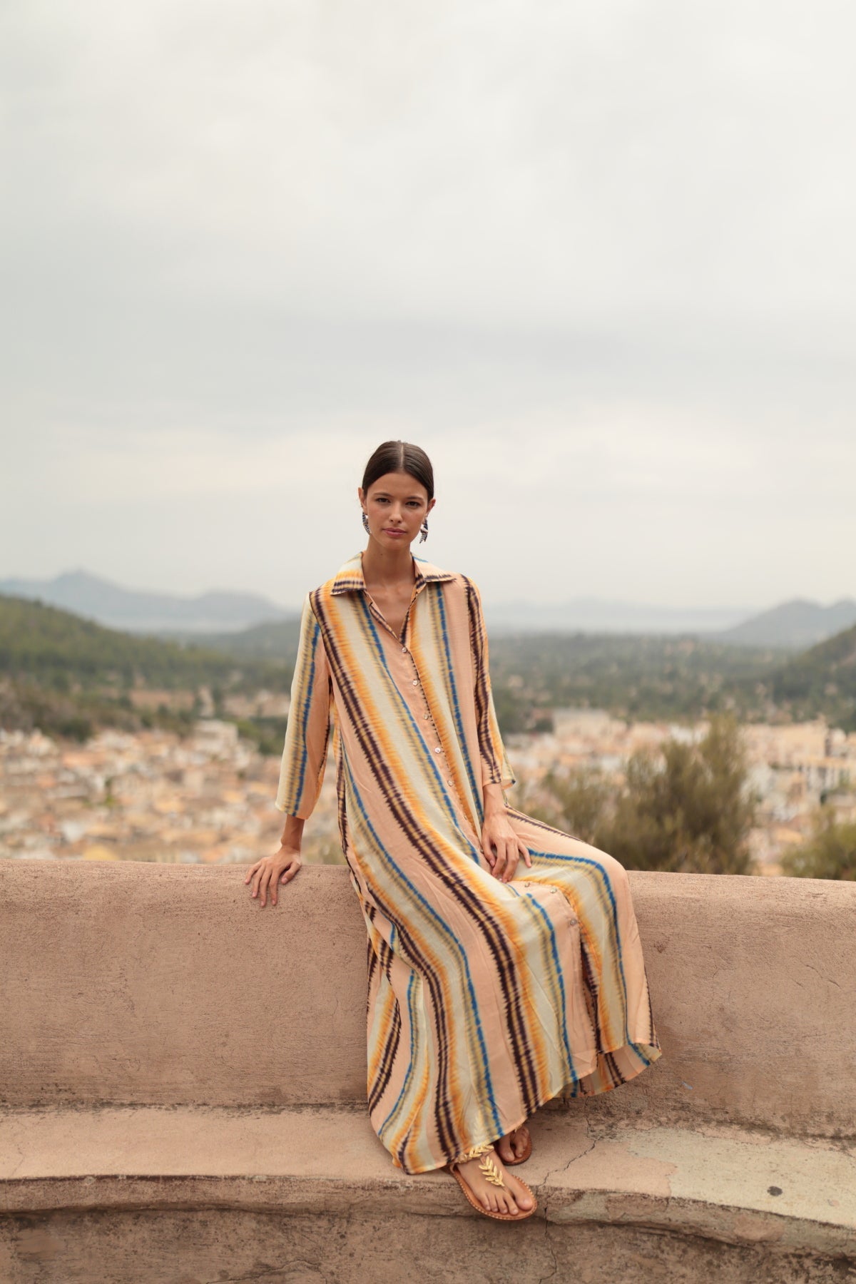 Vestido camisero kourta tie-dye Luna Llena