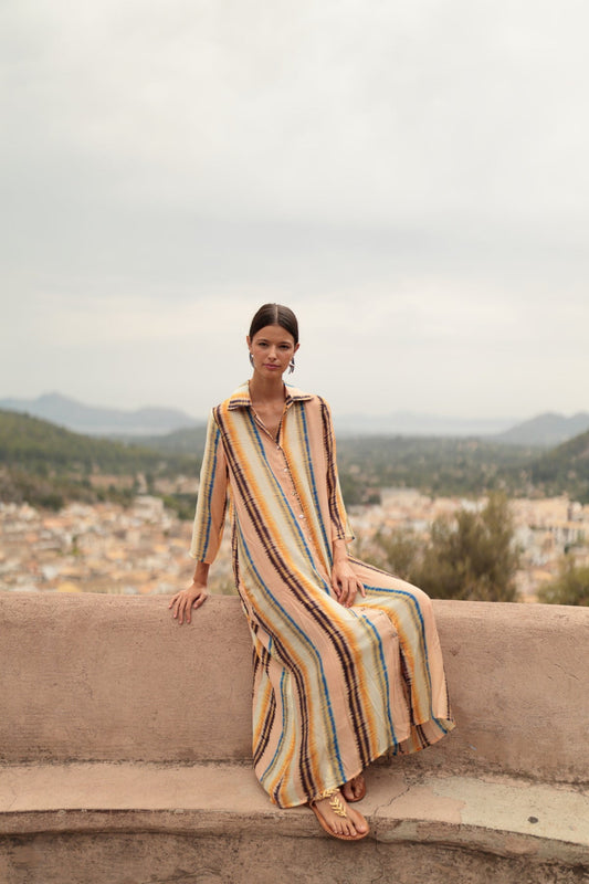 Vestido camisero kourta tie-dye Luna Llena