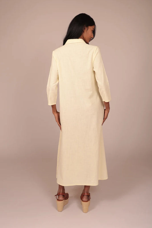 Vestido largo kourta amarillo pastel Luna Llena