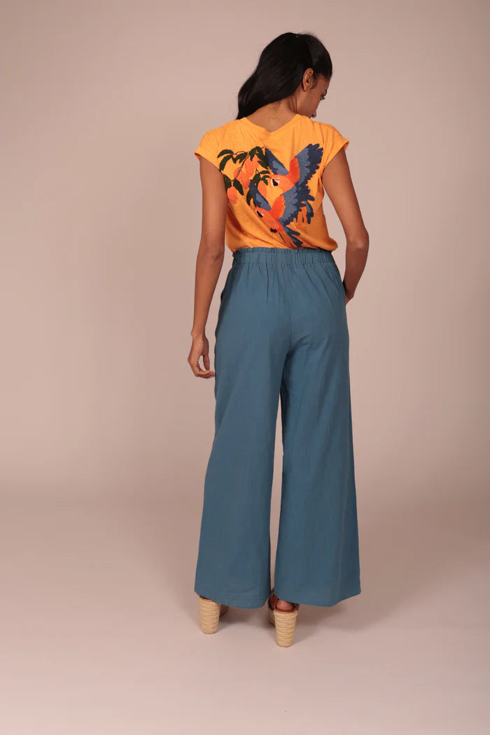 Pantalón lino azul Luna Llena
