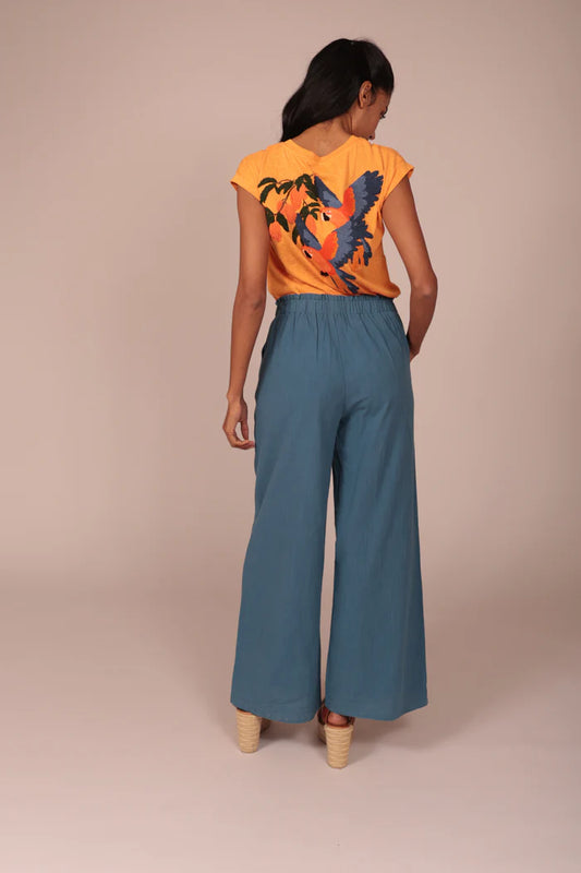 Pantalón lino azul Luna Llena