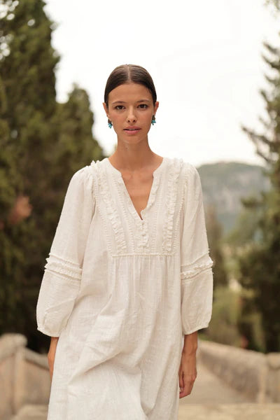 Vestido largo blanco algodón Luna Llena