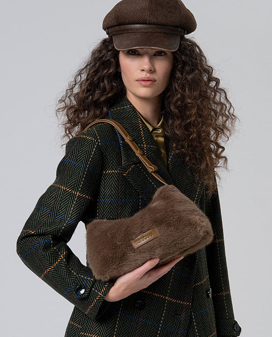 Bolso en pelo con asa multiposicion Kaki Surkana