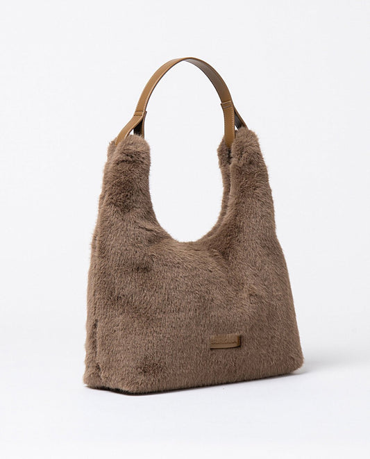 Bolso de hombro en pelo Kaki Surkana