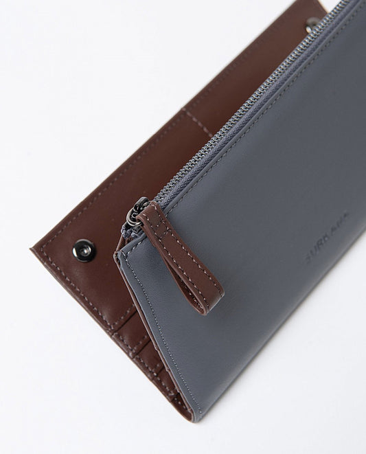 Cartera grande bicolor Gris Surkana