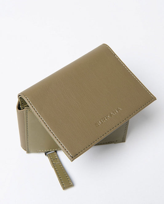 Cartera pequeña bicolor Kaki
