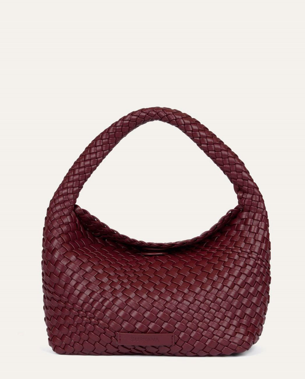 Bolso de hombro trenzado burdeos Surkana
