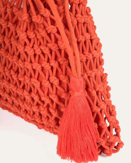 Bolso algodón tejido a mano teja Surkana