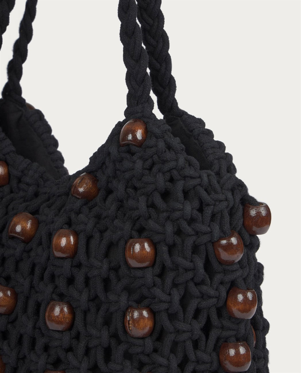Bolso tejido a mano negro Surkana